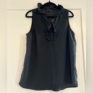 J Crew black sleeveless ruffled blouse - size  S